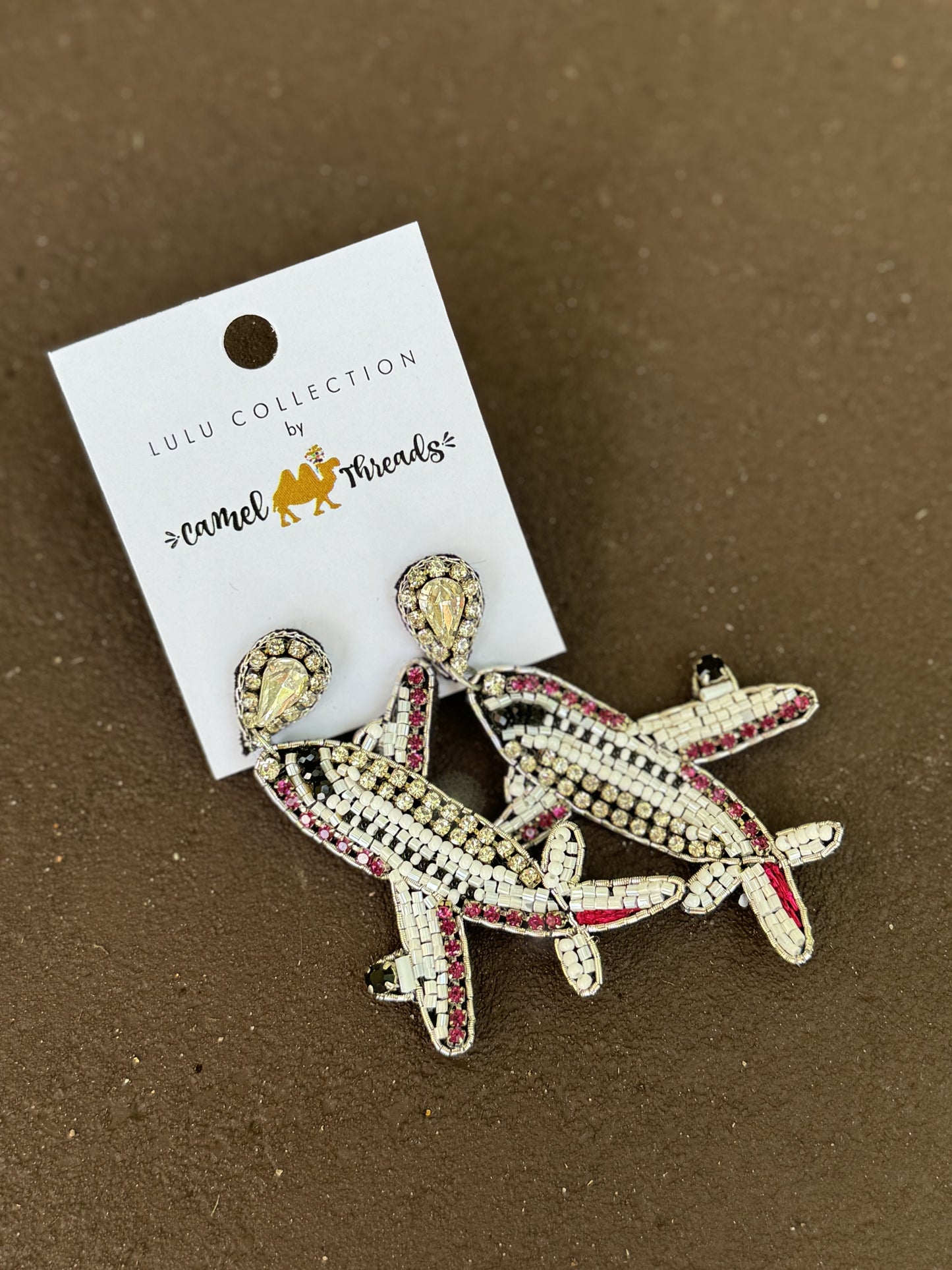 Beaded Airplane Earrings