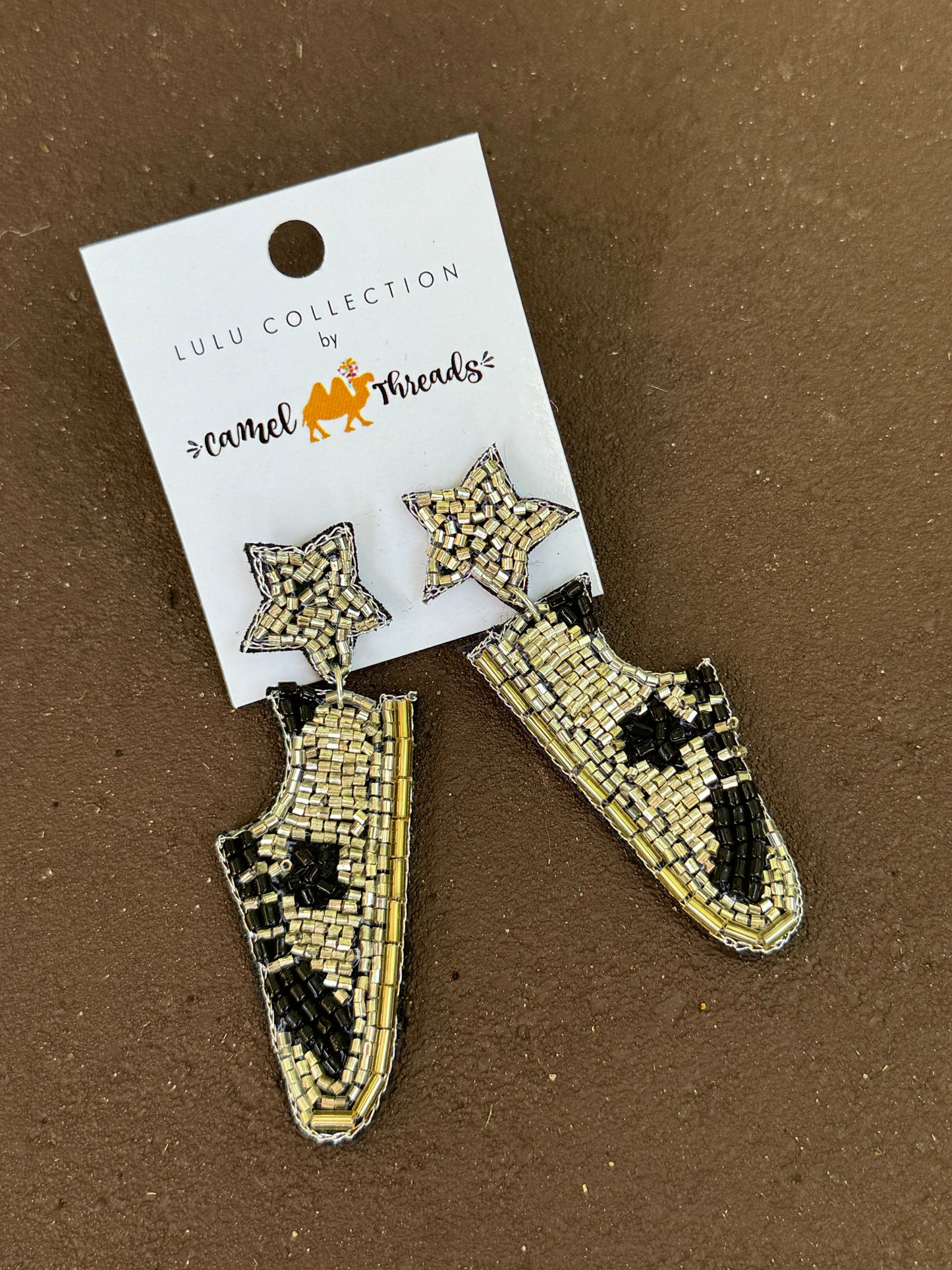 Beaded Sneaker Earrings