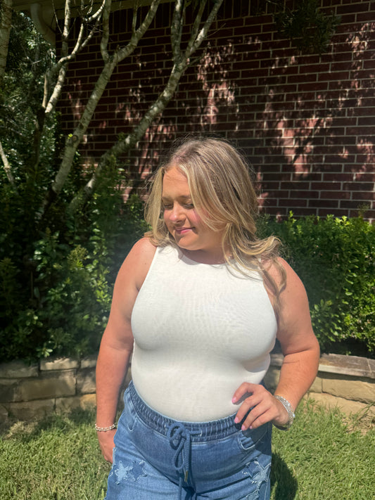 High Neck Bodysuit/White