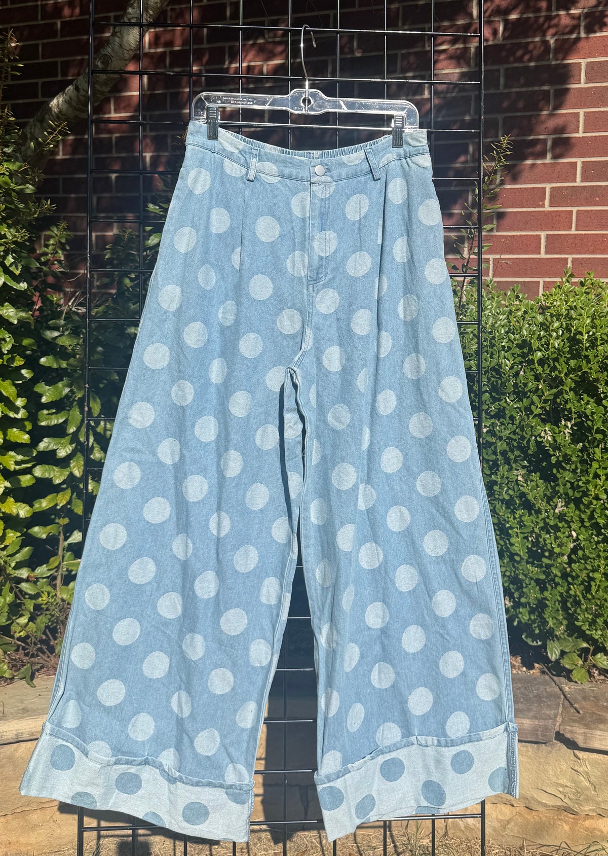 Denim Polka Pants