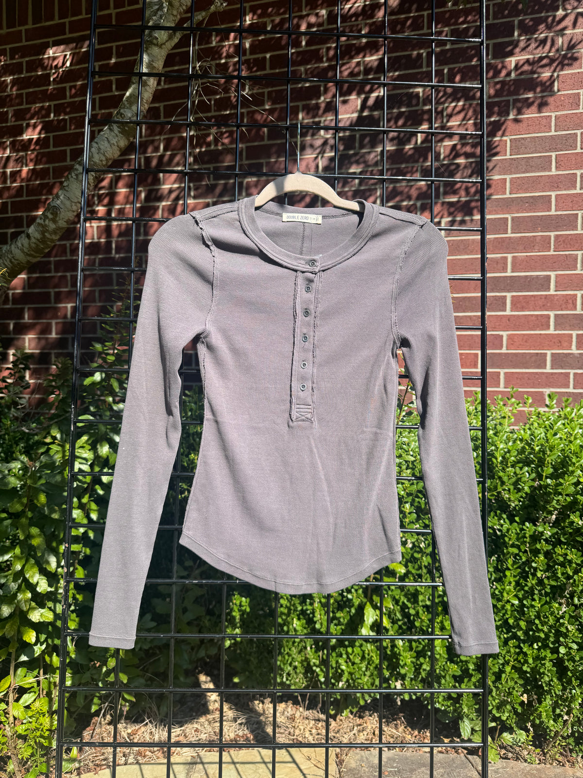 Charcoal Henley Top
