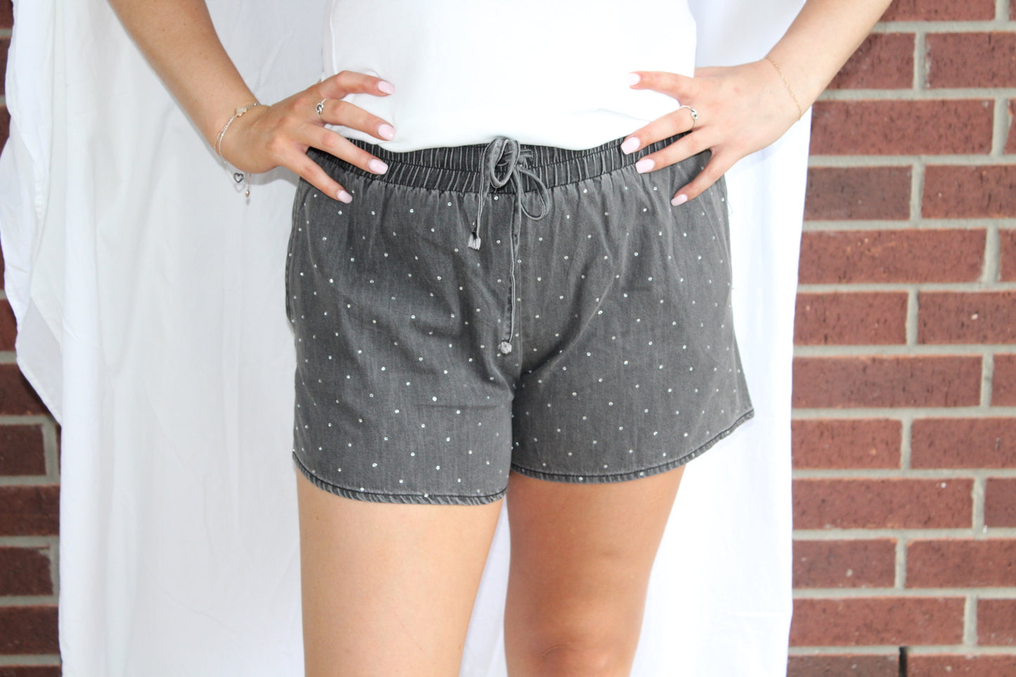 Studded Shorts-Black