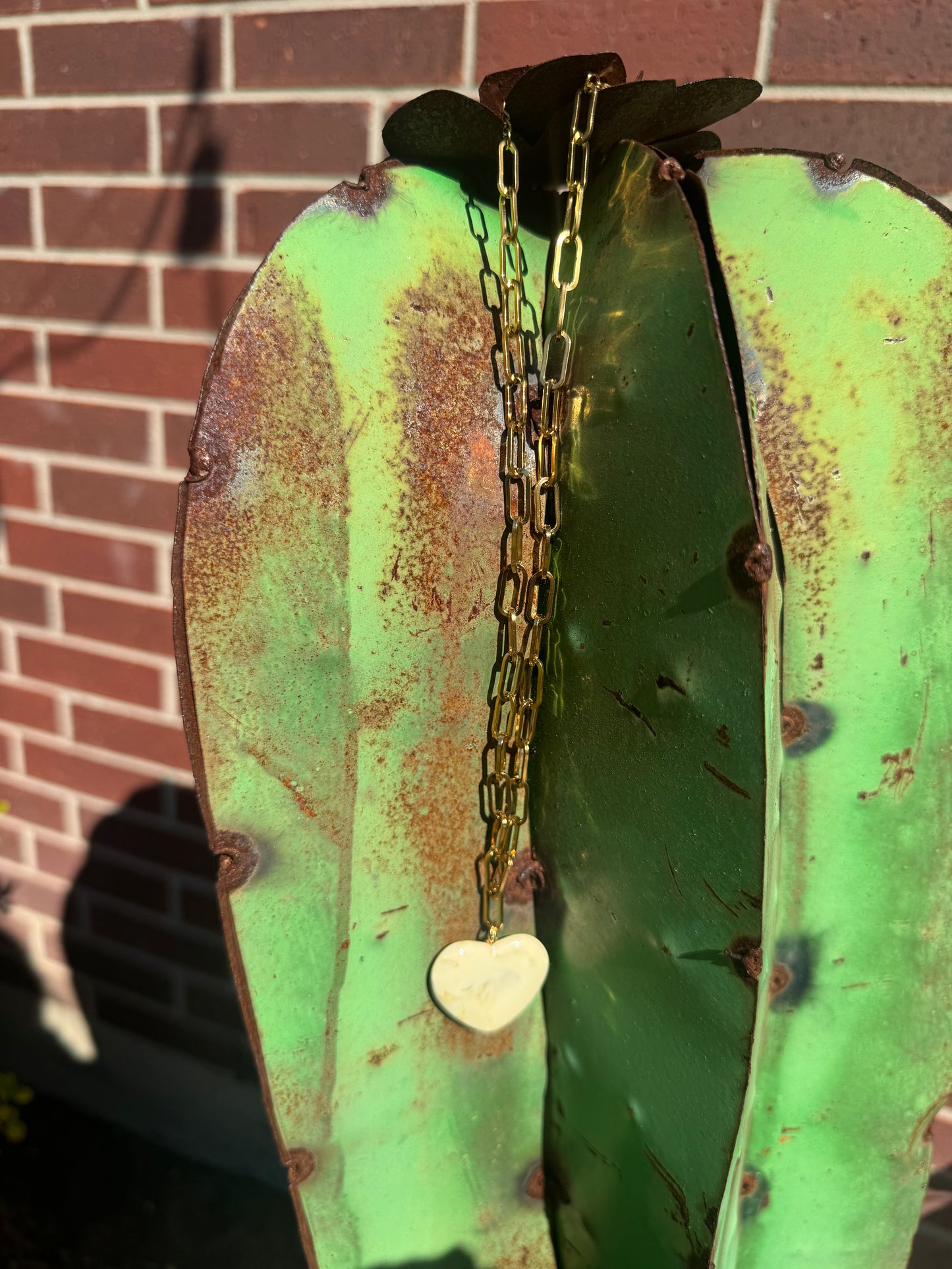 White Heart Necklace
