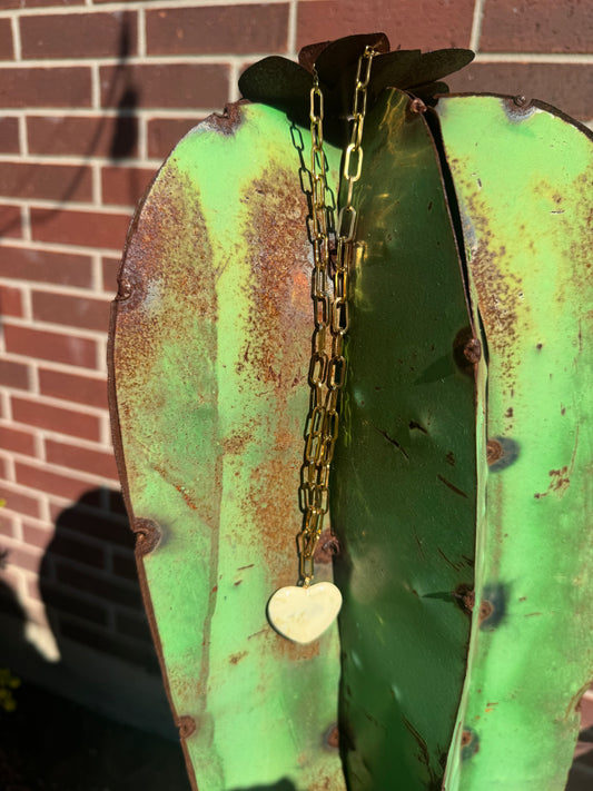 White Heart Necklace