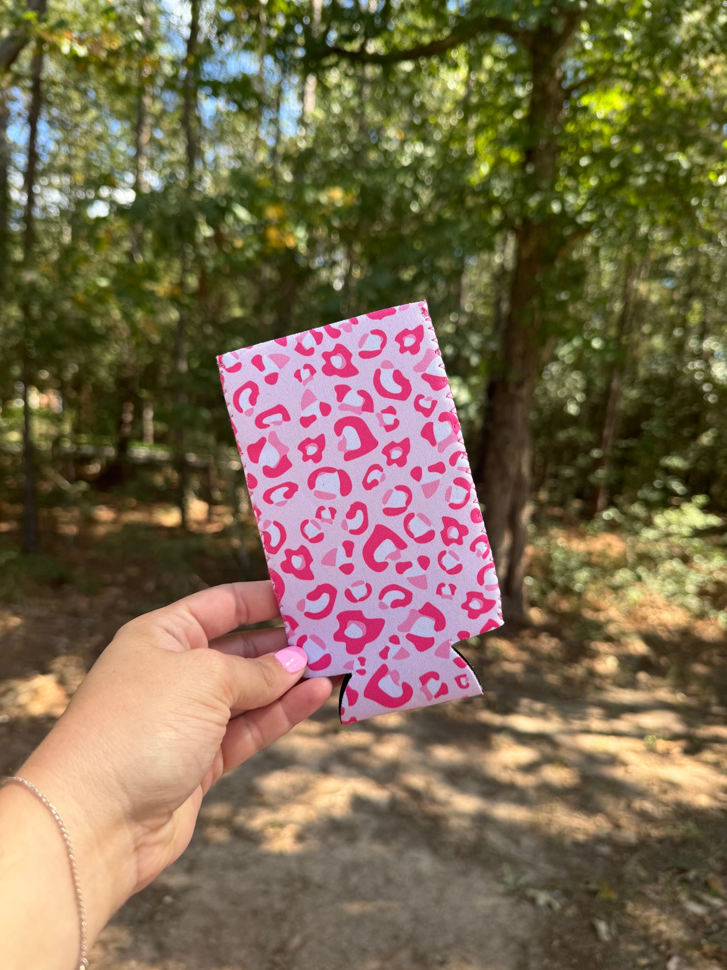 Pink Cheetah Koozie