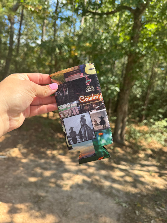 Cowboy Collage Koozie