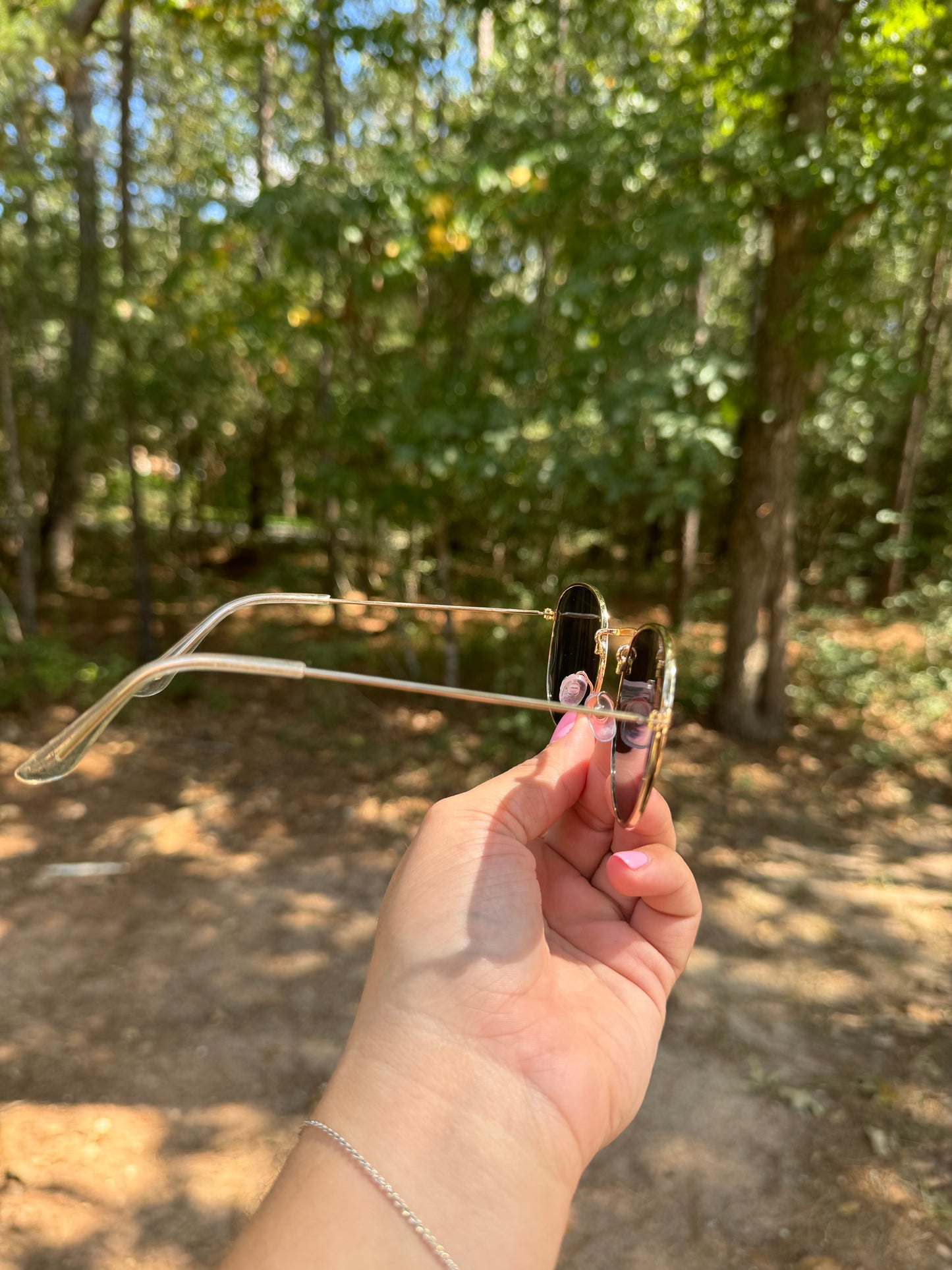 Gold Rounded Sunglasses