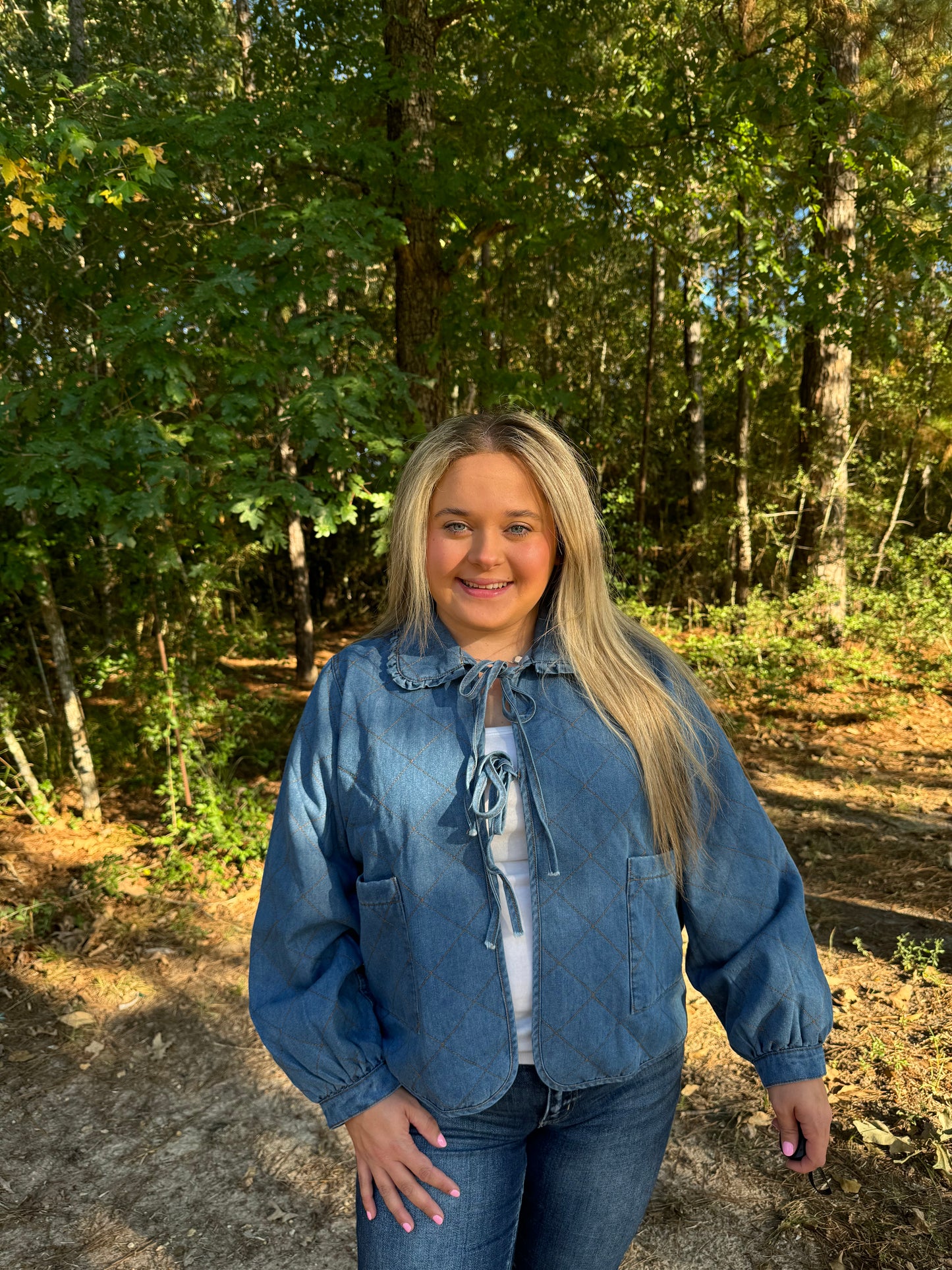 Denim Ruffle Jacket