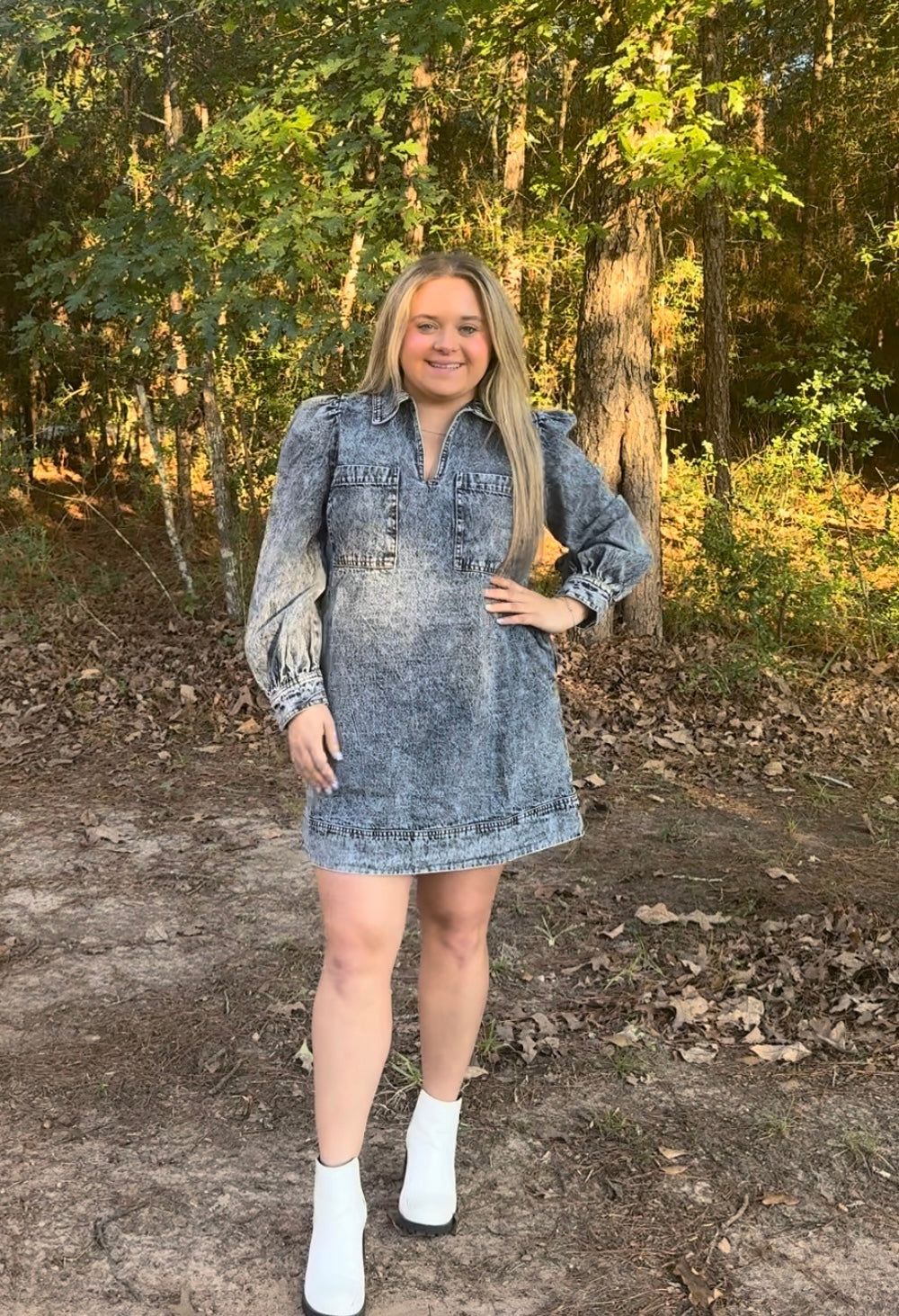 Acid Washed Denim Dress