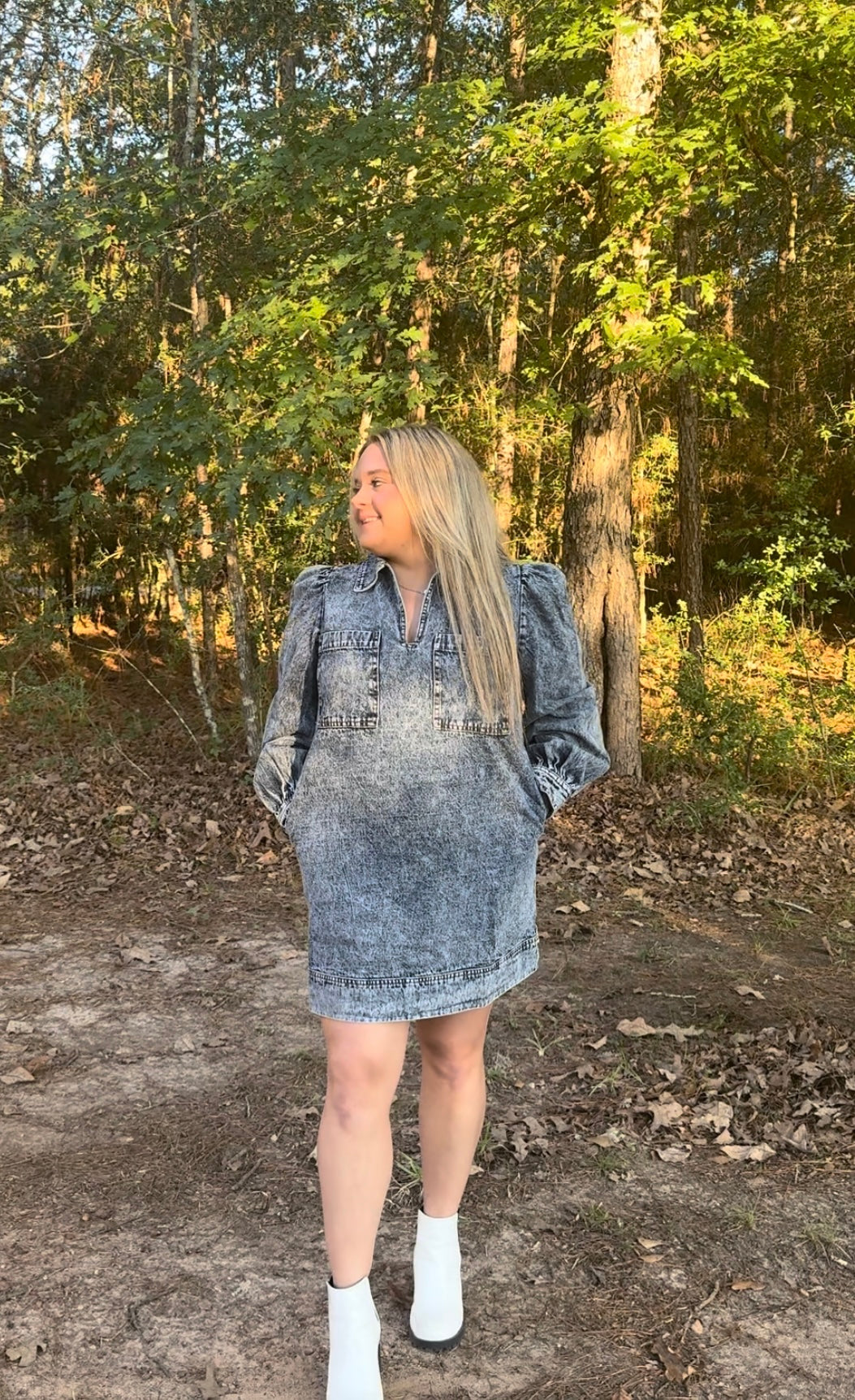 Acid Washed Denim Dress