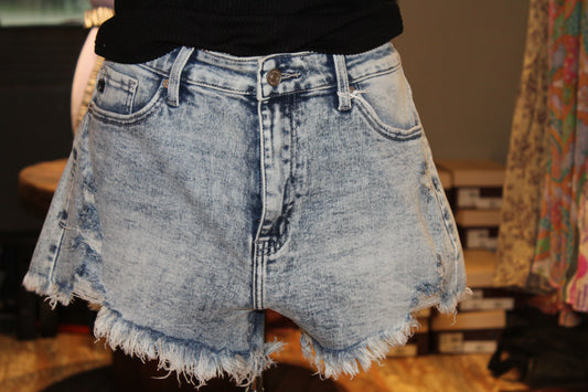 High Rise Denim Shorts