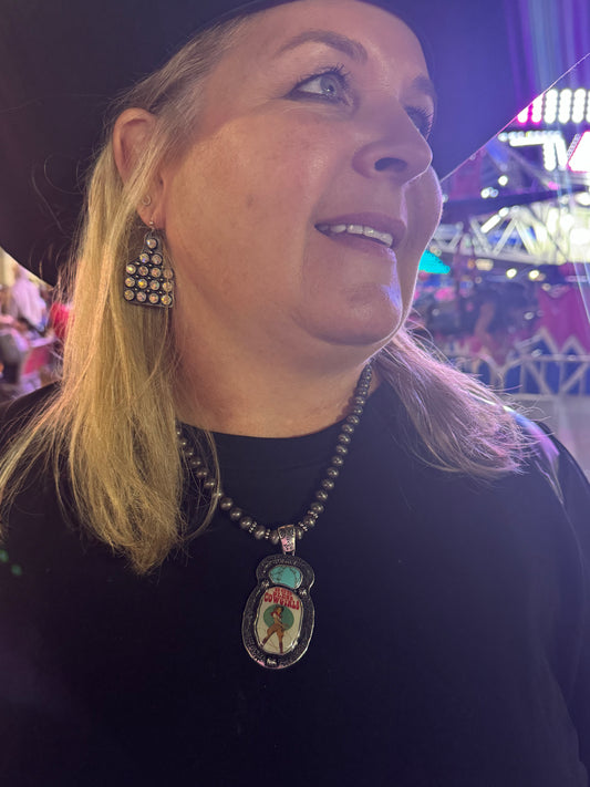 God Bless Cowgirls Pendant Necklace