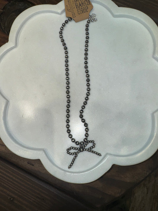 Pearl Bow Necklace